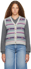 CARO EDITIONS GRAY JACQUARD CARDIGAN