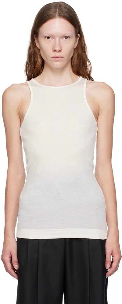 By Malene Birger Ribbed White Tank Top