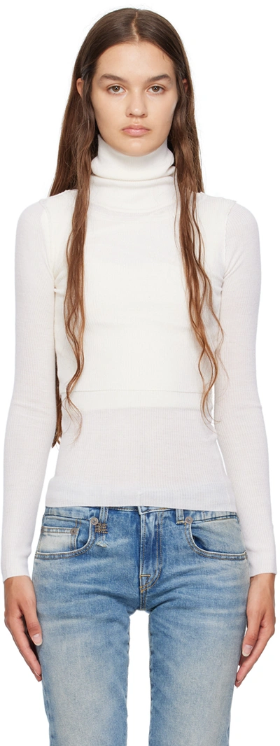 R13 Off-white Layered Vest & Sweater Set In Ecru