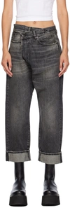R13 Stonewashed Straight-leg Jeans In Leyton Black