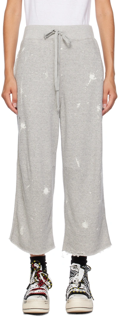 R13 Gray Articulated Lounge Pants In Heather Grey