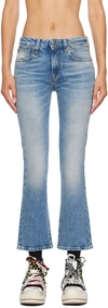 R13 Blue Kick Fit Jeans In Jasper Stretch