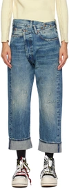 R13 BLUE CROSSOVER JEANS