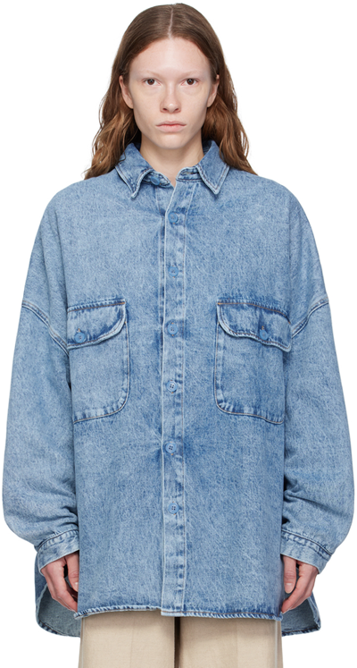 The Frankie Shop Dallas Button-up Oversized Denim Shirt In Blue
