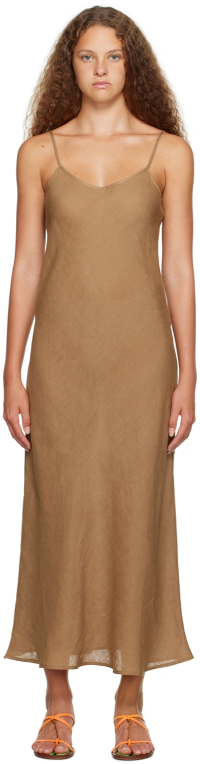 Baserange Brown Dydine Maxi Dress In Ocular