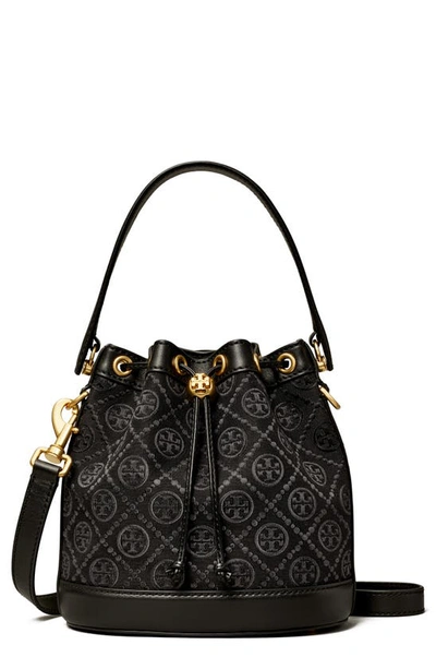 Tory Burch T Monogram Bucket Bag In Black