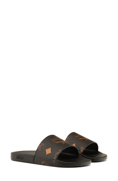 MCM MONOGRAM SLIDE SANDAL