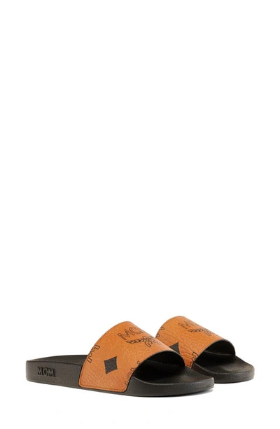Mcm Maxi Visetos Slides In Brown