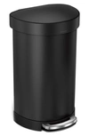 SIMPLEHUMAN 45L SEMI ROUND LINER RIM STEP TRASH CAN