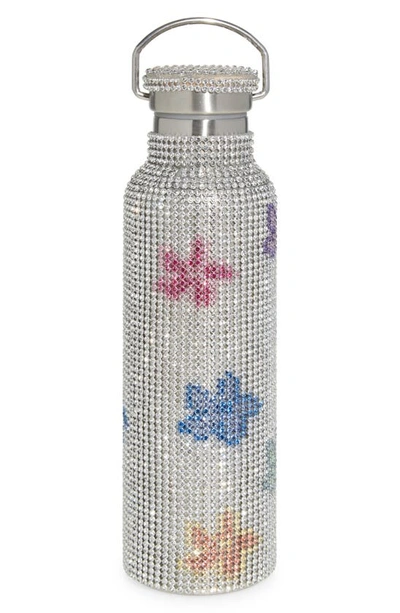 Collina Strada Crystal Embellished Insulated Water Bottle In Rainbow Flower