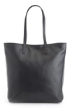 Royce New York Pebble Grain Leather Tall Tote In Black