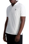 Karl Lagerfeld Textured Jacquard Cotton Polo In White