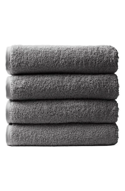 Coyuchi Cloud Loom™ 4-piece Organic Cotton Bath Towel Set In Slate