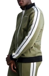 Karl Lagerfeld Signature Scuba Track Jacket In Olive