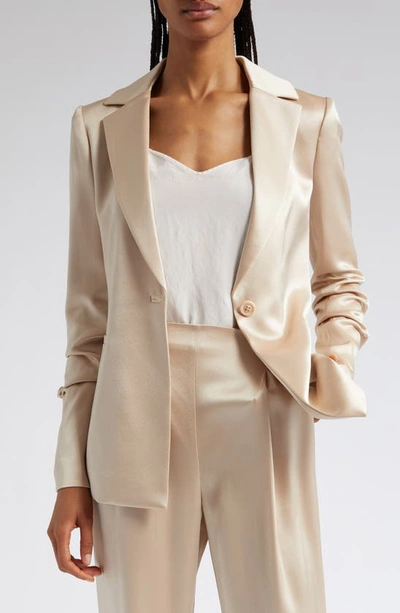 Alice And Olivia Women's Single-breasted Satin Blazer In Champagne