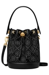 Tory Burch Mini T Monogram Bucket Bag In Black