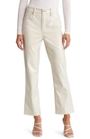 Good American Good Curve Faux Leather Straight Leg Pants In Bone001