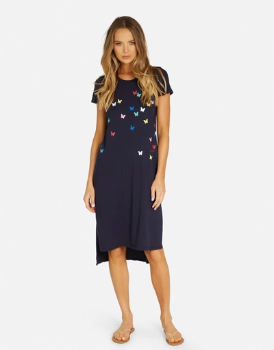 Lauren Moshi Genesis Mini Butterflies In Navy