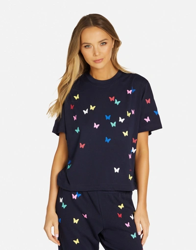 Lauren Moshi Rue Mini Butterflies In Navy