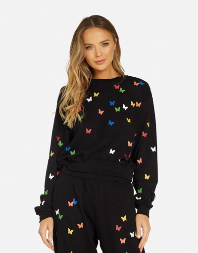 Lauren Moshi Spalding Mini Butterflies In Black