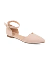 Journee Collection Lana Ankle Strap Flat In Brown