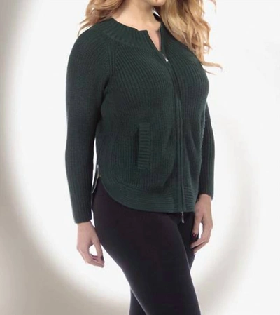 Angel Front & Side-zip Cardigan In Hunter In Green