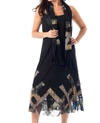 ANGEL MOSAIC MAXI DRESS IN BLACK MULTI