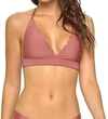 Pq Swim Wave Adjustable Strap Reversible Seamless Halter Bikini Top In Dusty Rose In Multi
