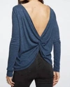 Chaser Long Sleeve Tri-blend Twist Back Pullover In Amalfi In Multi