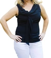 Ya Los Angeles Sleeveless Top With Front Details In Black