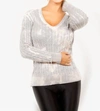 ANGEL BLEACH CABLEKNIT V-NECK SWEATER IN MARBLE