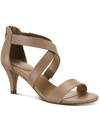 Style & Co Paysonn Womens Leather Zipper Heel Sandals In Beige