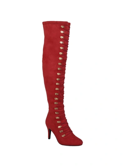 Journee Collection Journee Trill Over-the-knee Lace-up Boot In Red