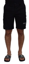 DOLCE & GABBANA DOLCE & GABBANA BLACK BERMUDA CARGO CASUAL MEN'S SHORTS