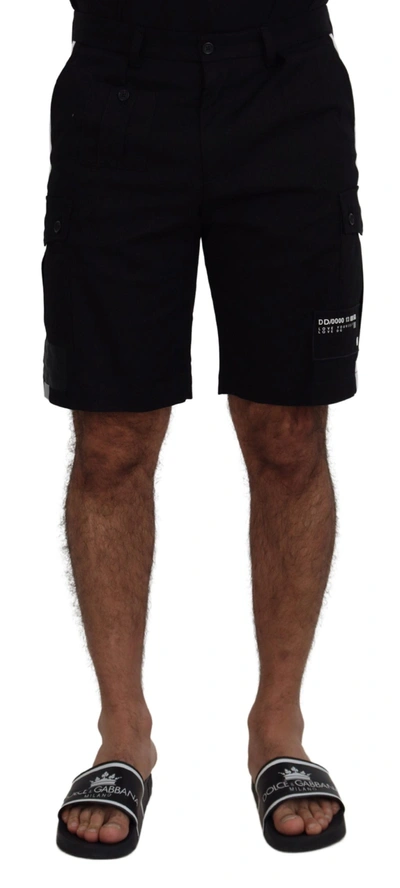 Dolce & Gabbana Black Bermuda Cargo Casual Shorts