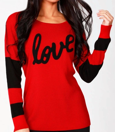 Angel Love Scoop Neck Pullover In Fireblack In Red