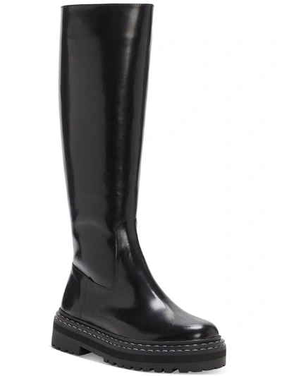 Vince Camuto Phrancie Womens Leather Tall Knee-high Boots In Black