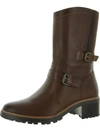 Naturalizer Talon Womens Leather Motorcycle Mid-calf Boots In Brown