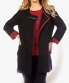 Angel Double Welt Sweater Jacket In Black/red In Black