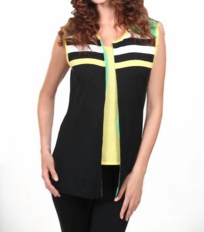 Angel Citrus Twist Zip Vest In Black/green