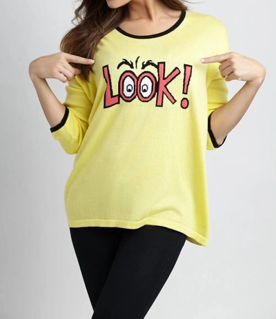 Angel Look Graphic Sweater In Yellow