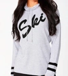 Angel Ski Drawstring Sweater In Gray/black In White