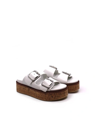 J/slides Belinda Sandals In White Leather