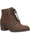Bella Vita Sarina Womens Faux Suede Ankle Combat & Lace-up Boots In Brown