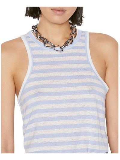 Frame Womens Striped Crewneck Tank Top In White