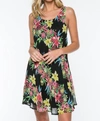 Everly Floral Print Shift Dress In Black