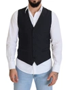 DOLCE & GABBANA DOLCE & GABBANA ELEGANT BLACK SINGLE BREASTED DRESS MEN'S VEST