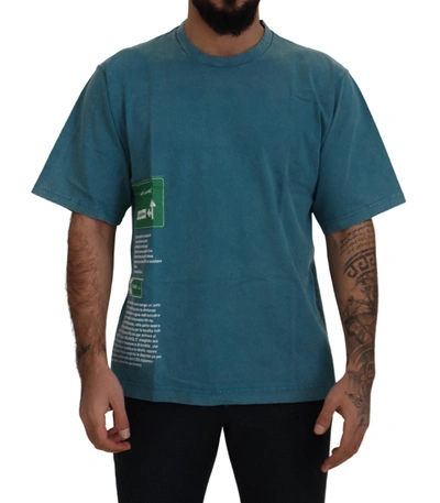 Pre-owned Dolce & Gabbana Blue Logo Print Crewneck Tee Cotton Men's T-shirt ()