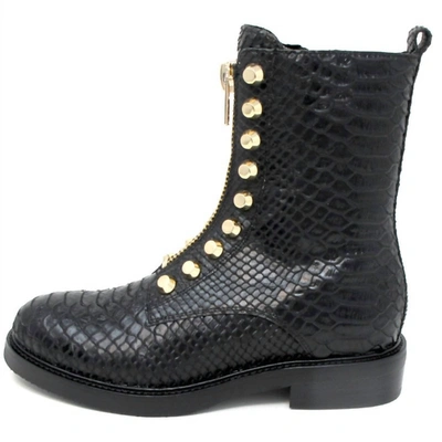 Jeffrey Campbell Tonette Bootie In Black Snake