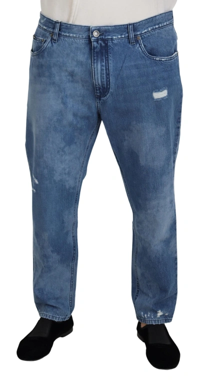 Dolce & Gabbana Blue Washed Cotton Casual Denim Jeans